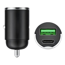 2024新款车载充电器超级快充头迷你合金typec多功能车充充电头