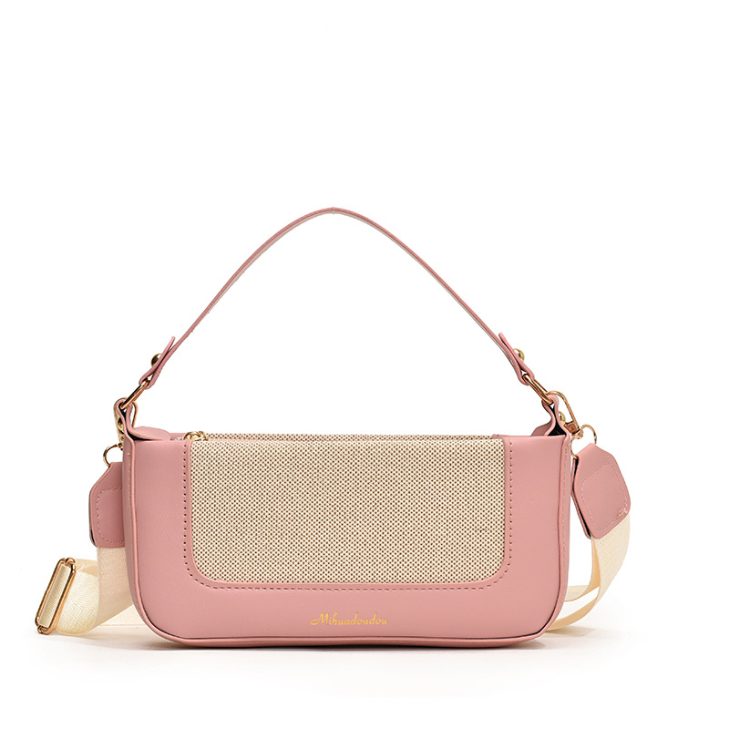 Estilo coreano empalme color contraste pequeño bolso cuadrado femenino popular de este año retro pequeño bolso de compras literario simple bolso de mensajero de un solo hombro marea