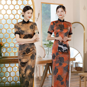 qipao dress party costumes wholesale satin dress to restore ancient ways cultivate one's morality
