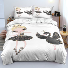 跨境亚马逊芭蕾女孩3D数码印花King 三件套 四件套 枕套 厂家直销