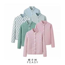 亚马逊跨境外贸欧美女装2024秋季新款街头时尚两面穿印花棉衣外套