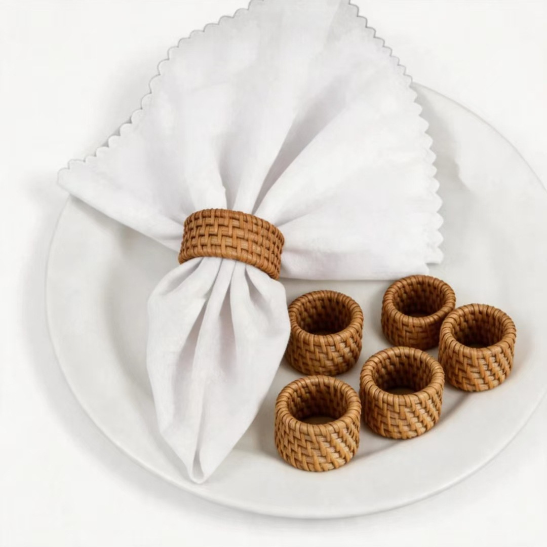 Natural rattan napkin rings, Western-style napkin rings, rattan napkin holders
