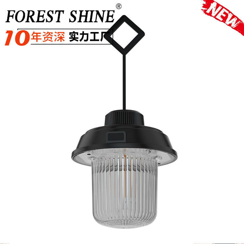 Transfronteriza al aire libre camping luz atmósfera iluminación camping retro linterna regalo USB carga impermeable resaltar araña