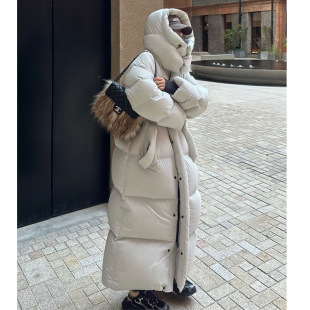 Large quilt new Korean style long down cotton-padded jacket women's high-end super-looking design feeling loose