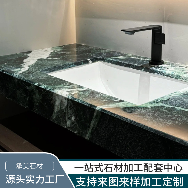 Source Factory Spectrum Green Washbasin Natural Marble Luxury Stone Kitchen Bathroom Toilet Villa Hotel