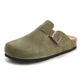 OEM贴牌工厂定制跨境勃肯鞋真皮牛皮舒适坡跟厚底女鞋