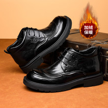 2025年加绒男士马丁靴真皮秋冬季真皮男鞋头层牛皮潮流高帮鞋男款