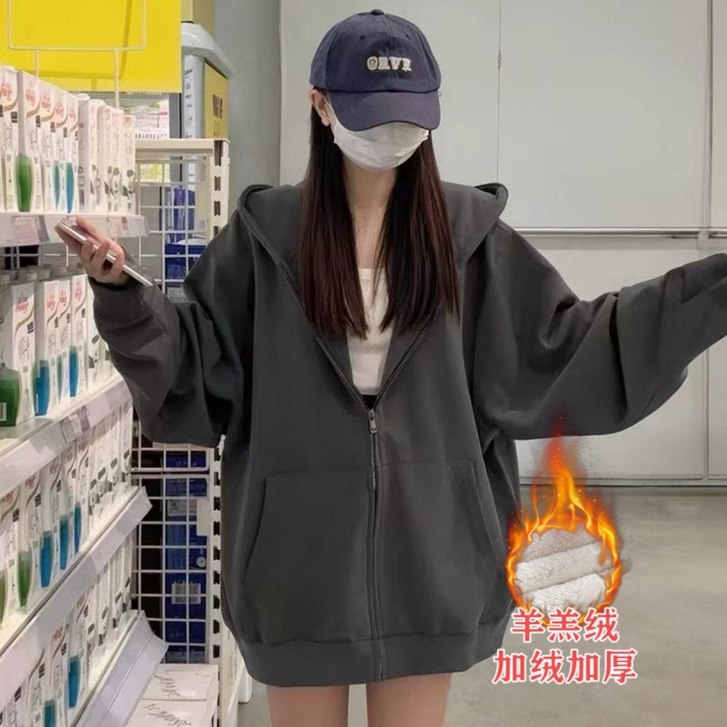 山东即墨初秋粉色卫衣外套女秋冬季小个子连帽衣韩系早秋穿搭2025|undefined