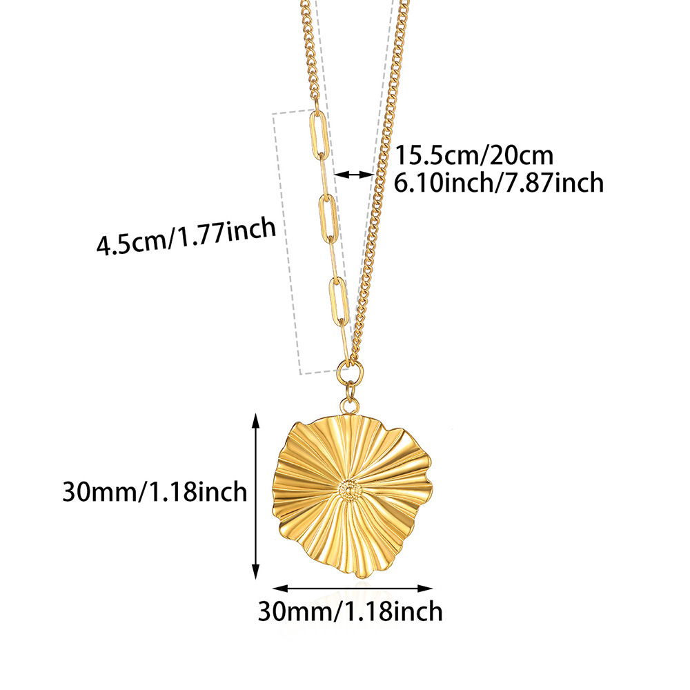 9g Weight 0.03µm-0.05µm Gold Plating Thickness PVD Coated Gold Plating Process Lobster Trigger Clasp Closure Clasp Closure Type 18K Real Gold Plated Plating Material 304 Stainless Steel Pendant Material Pearl, Zircon Inlay Material Pendant Necklace Classification 304 Stainless Steel Chain Material Paperclip Chain, ball chain, cable chain Chain Type 1 Piece Quantity Casual, Daily Occasion 304 Stainless Steel Material Sun, Flower, Bow Knot Pattern Unisex Gender IG Style Style Waterproof Non Tarnish, Three-dimensional, Inlay, Hypoallergenic Craft Gold Color PVD Coated Real Gold Plated Sun Flower Bow Knot 304 Stainless Steel IG Style Waterproof Non Tarnish 304 Stainless Steel Lobster Trigger Clasp Closure Pendant Necklace 20