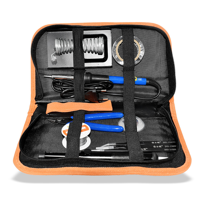10 개의 조합 수리 납땜 인두 세트 키트 온도 조절 가정용 솔더 펜 국경 핀셋 땜납