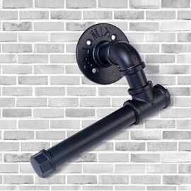 复古工业风铁艺水管壁挂 酒吧loft创意墙面装饰品 铁管置物架壁挂