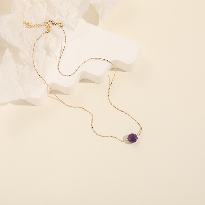 Womenu0027S Elegant Geometric Copper Natural Stone Necklace Plating Copper Necklaces