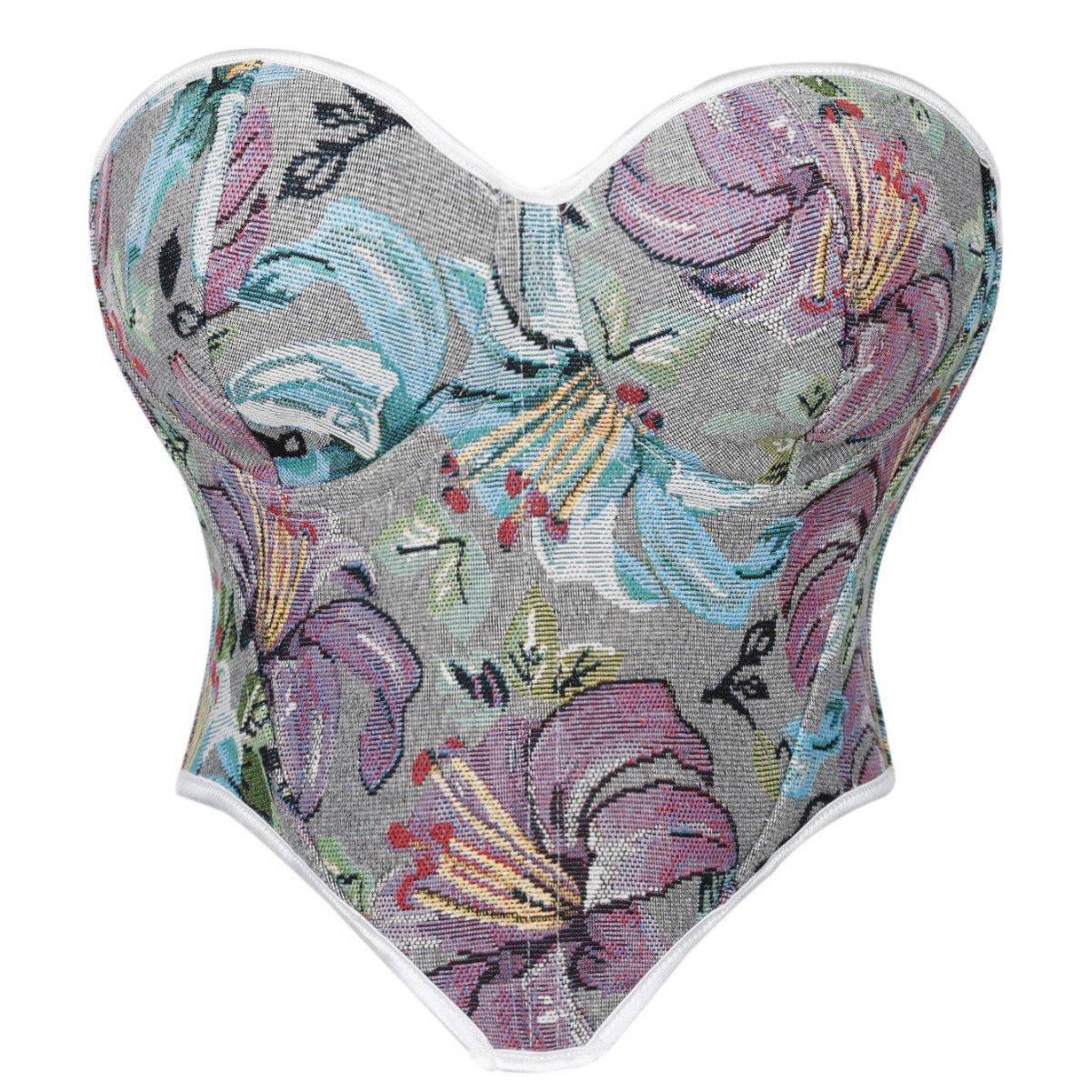 Nueva moda de moda retro floral pectoral cojín de pecho corsé corte damas modelado chaqueta lote transfronterizo