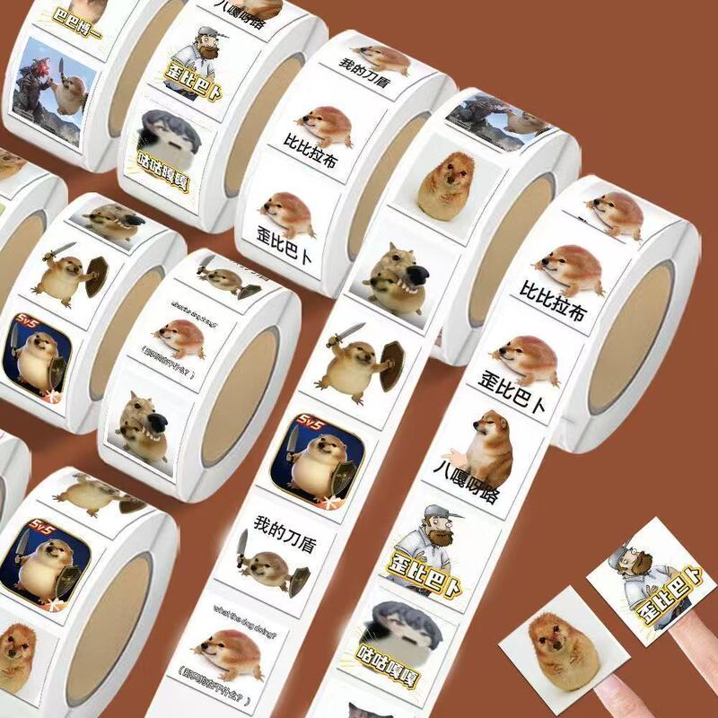 Cheems Creative Shiba Inu Knife and Shield Stickers for Desktop, Luggage, Phone DIY Decoration