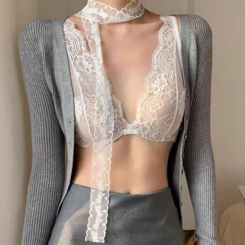 Super Beautiful~ French Sexy Lace Intimates for Women with Big Breasts, Anti-Sagging, Push-Up, Pure Lust and Beautiful Back Bra Set