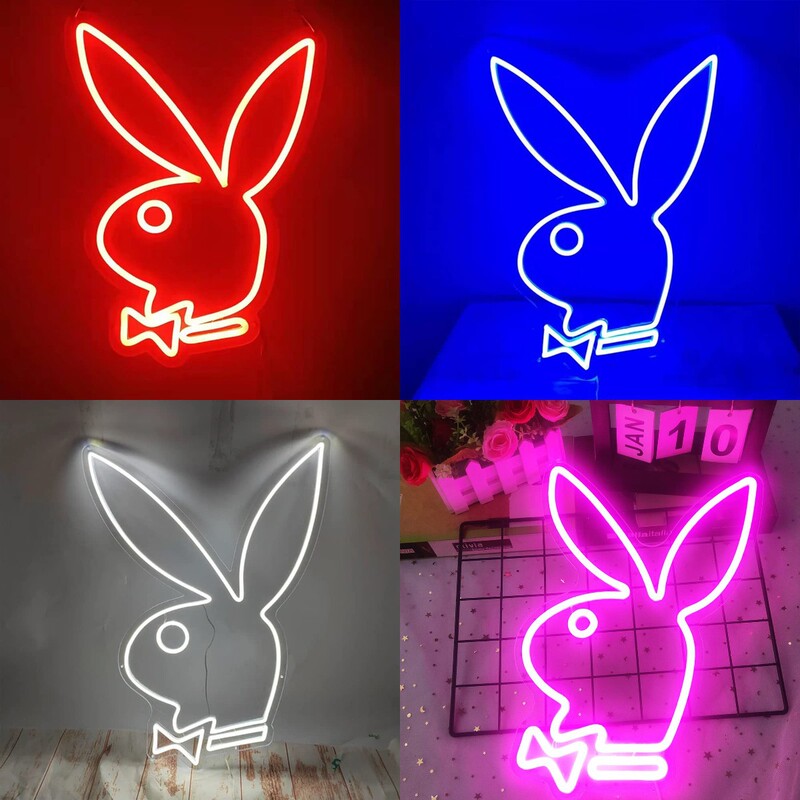 Cross-border Amazon led luminous neon rabbit Mr wall decoration light cartoon rabbit night light Cross-border Amazon led luminous neon rabbit Mr wall decoration light cartoon rabbit night light