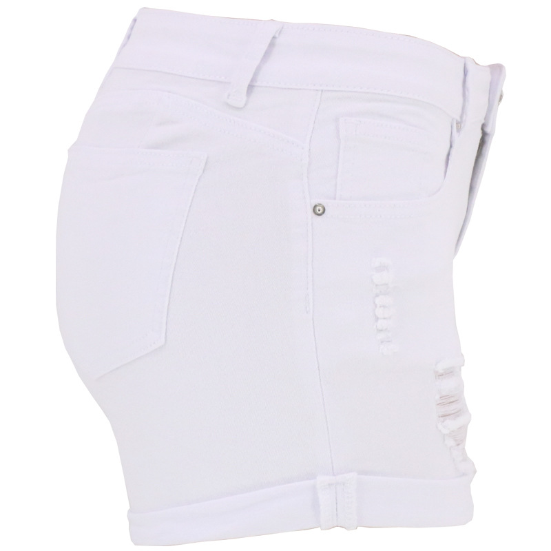 Ripped Flip-Leg Denim Shorts  Low Waist Women Jeans in Shorts