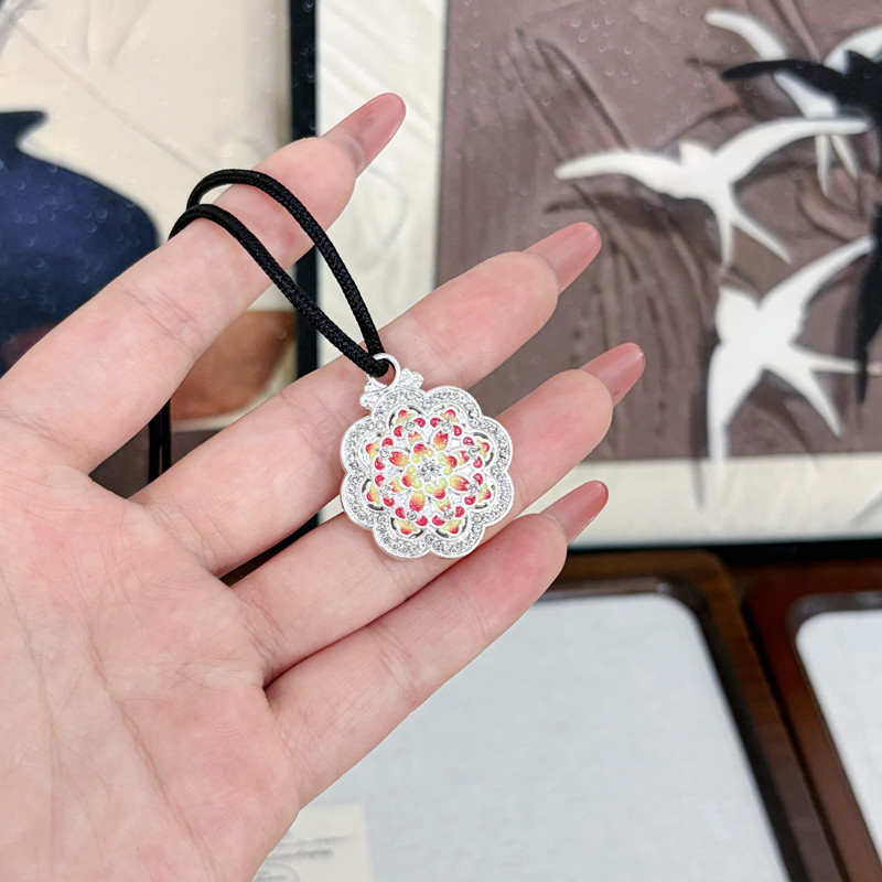 Luo Shen (Goddess of the Luo River) - A New Chinese Style Exquisite and Versatile Enamel Hollowed-Out Silver Fashion Pendant - A Perfect Gift for Your Girlfriend