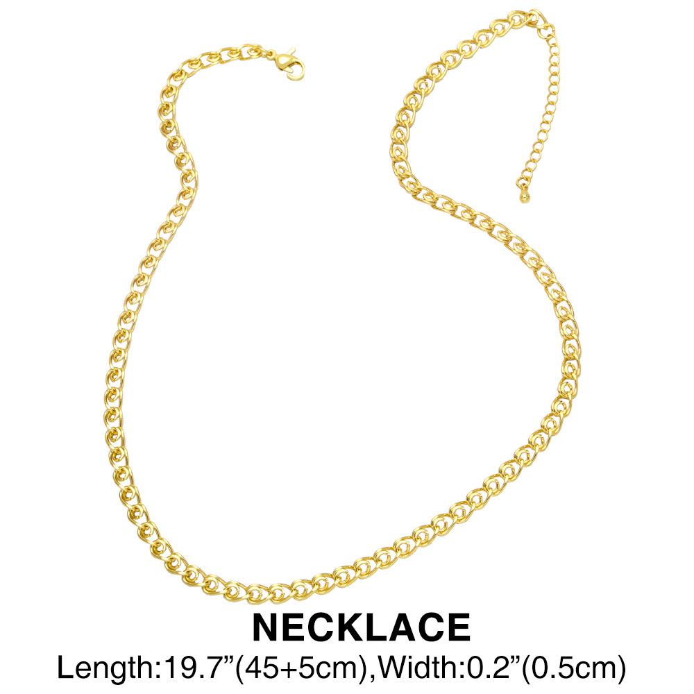 Fashion Hip Hop 18k Real Gold Copper Plating O-shaped Unisex Necklace Bracelet Ornament display picture 4