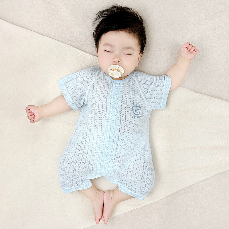 Baby overcoat verano delgado pijama de manga corta ropa de escalada para niños y niñas ropa de recién nacido ropa de verano bebé