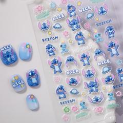 かわいいステッチネイルアートステッカー 5D エンボス加工三次元粘着エンジェルステッチネイルステッカーアクセサリー HG スタイル
