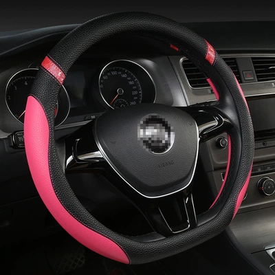 Wheel Cover — Steering wheel cover - d-type-black-rose-red-38cm