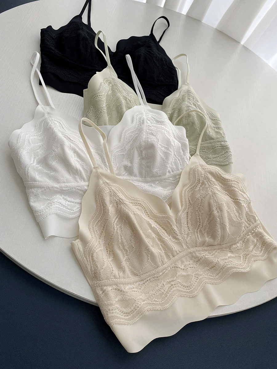 Ultra thin bra top, lace underwear, beautiful back