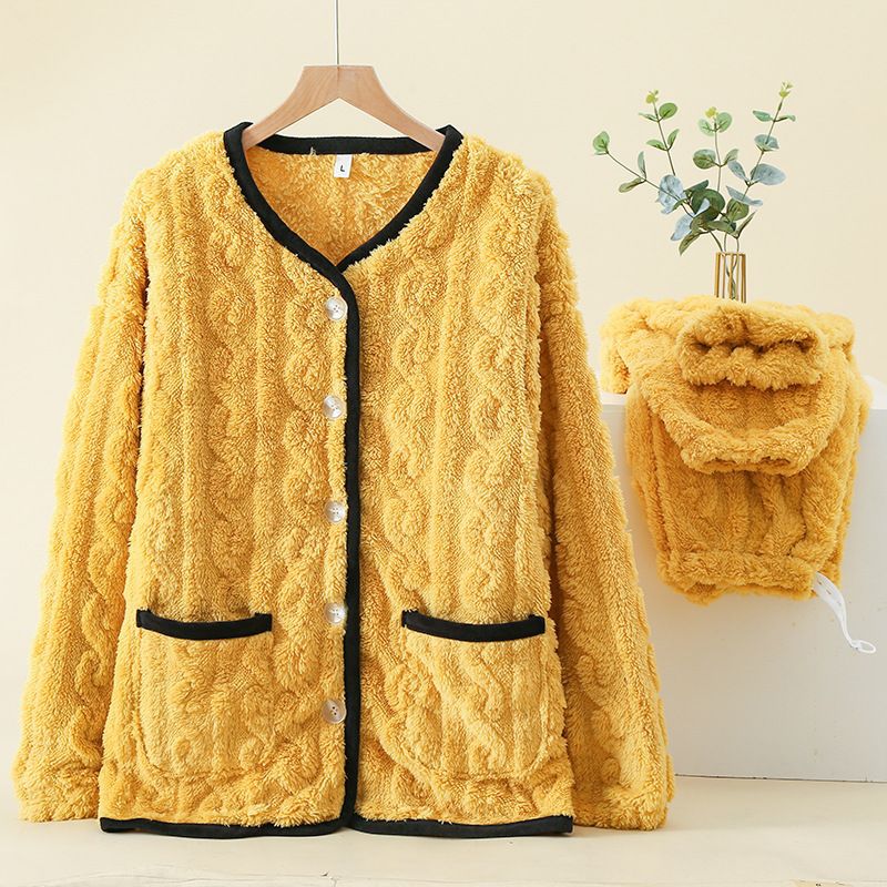 라운드넥-슈벨벳-트위스트 패턴-옐로우