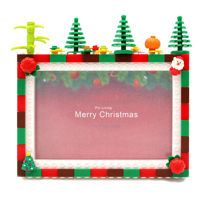 Christmas photo frame DIY children's building blocks hand-assembled creative photo frame table 6 inch 7 inch activity gift Christmas photo frame DIY children's building blocks hand-assembled creative photo frame table 6 inch 7 inch activity gift
