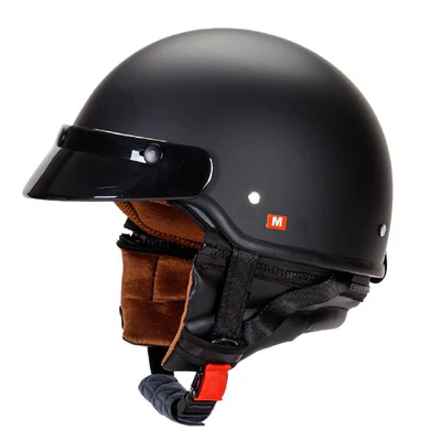 retro helmet lightweight design: Motosiklet kaskı (dəbilqə) - dumb-black-s