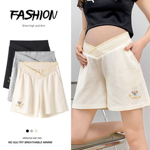 Pregnant Women's Pants 2022 Summer Thin Base Three-point Safety Pants Belly-supporting Large Size Anti-running Fashion Pregnant Women's Shorts
