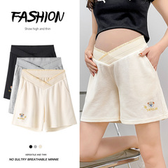 Maternity pants 2022 summer thin bottoming three-point safety pants large size anti-exposure fashionable maternity shorts