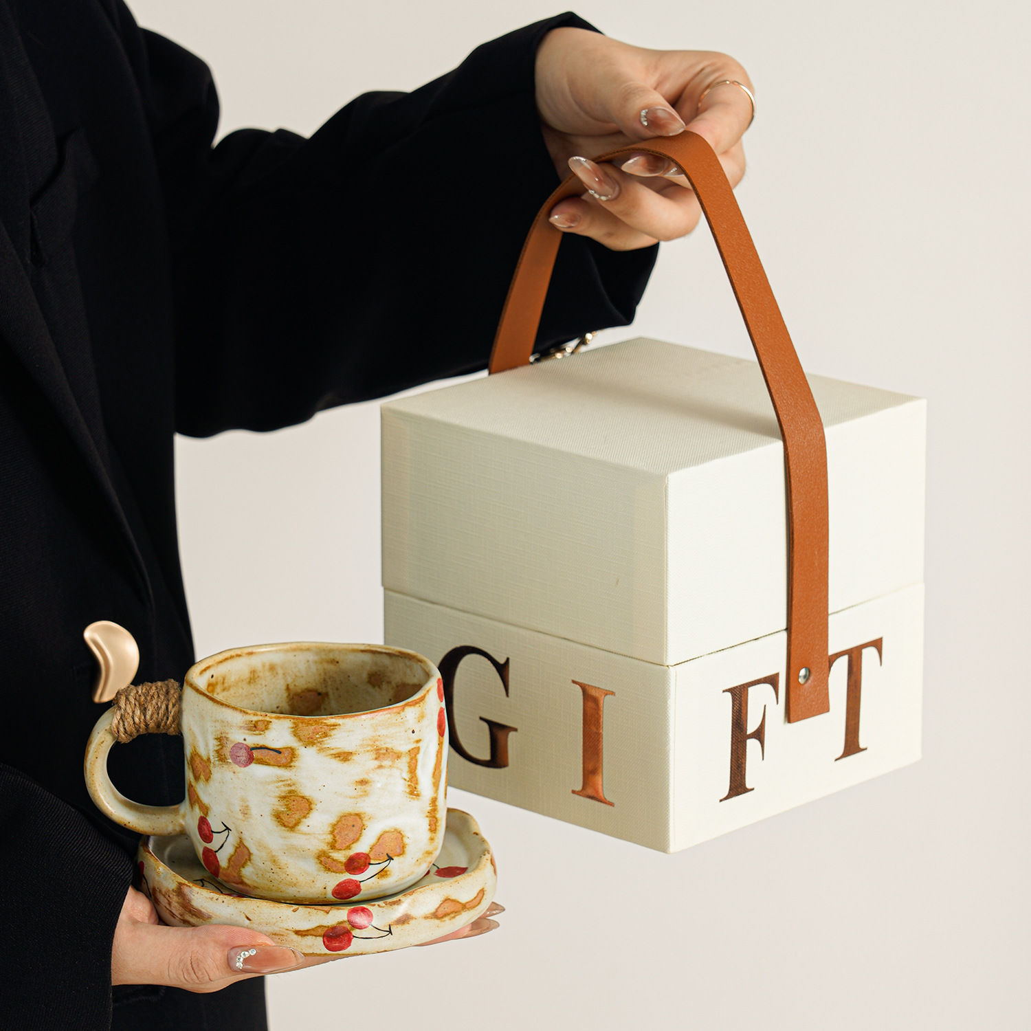 Horno retro taza de diseño taza de regalo para acompañantes de tazas de café de alta calidad exquisita caja de regalo