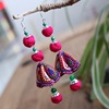 Ethnic cloth from Yunnan province, earrings, accessory, ethnic style, cotton and linen, wholesale