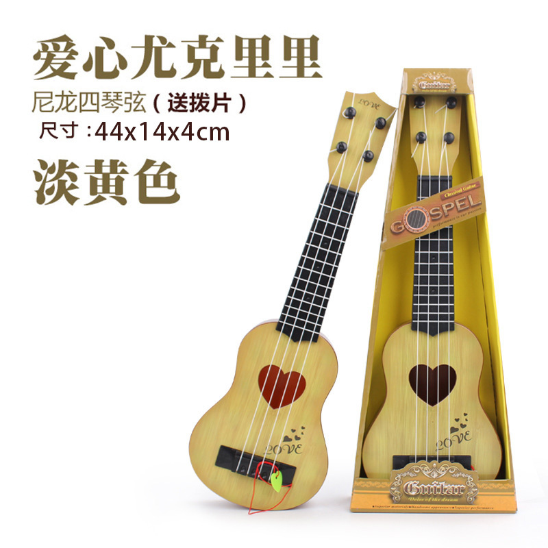 Instrumento musical de los niños simulación ukulele cuatro cuerdas puede jugar educación temprana música guitarra de juguete guitarra directa de fábrica