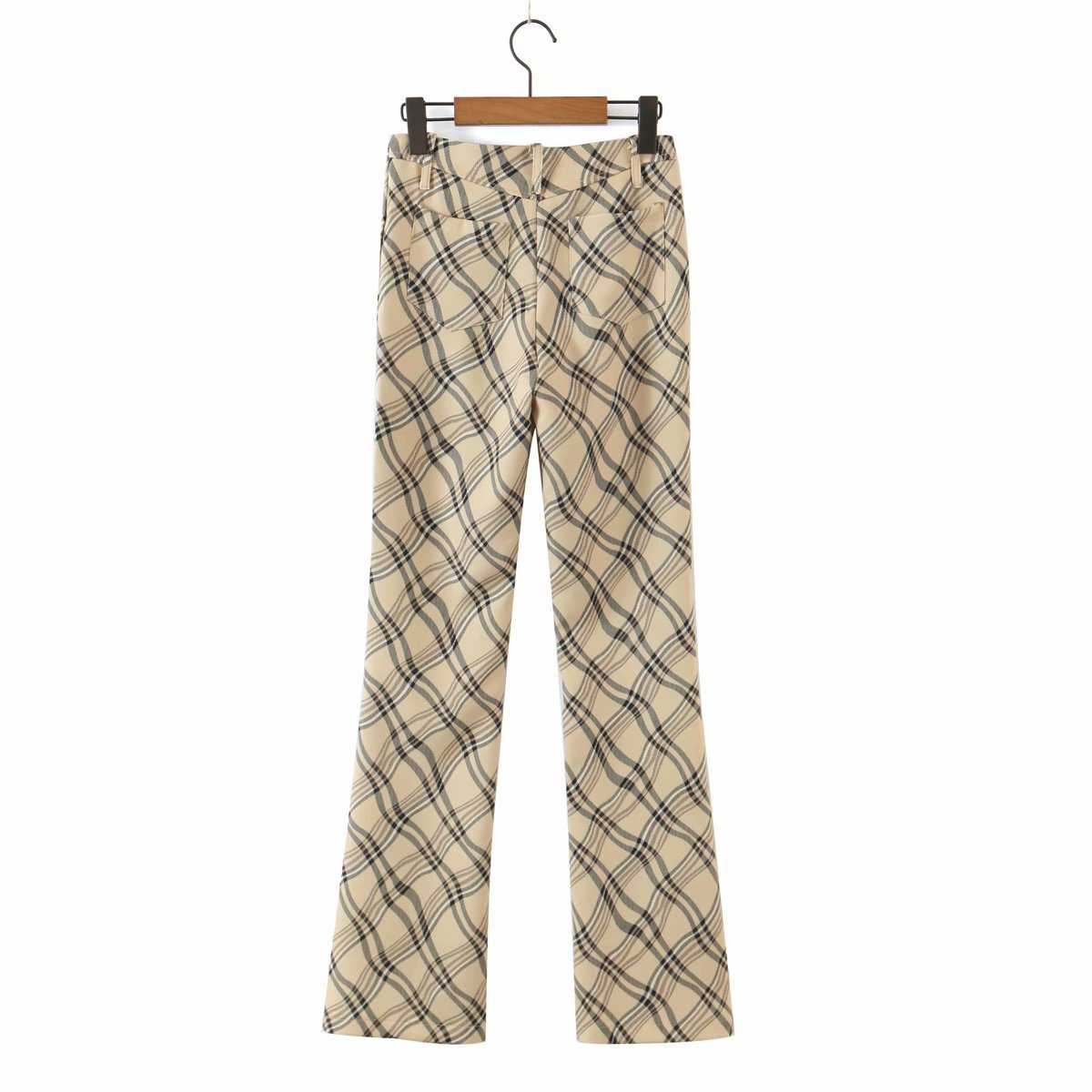 casual checkered bag hip trousers   NSAM49173