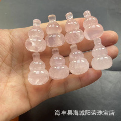 天然氷粉水晶ひょうたんペンダントdiy手作り彫刻ペンダント芙蓉石ペンダント粉水晶ひょうたんペンダント