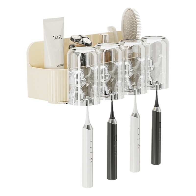 Lindo oso cepillo de dientes rack ponche-libre inodoro automático pasta de dientes exprimidor baño enjuague bucal taza cepillo de dientes rack