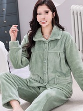 2025年冬款珊瑚绒睡衣女秋冬季加厚法兰绒加绒套装家居服春秋新款