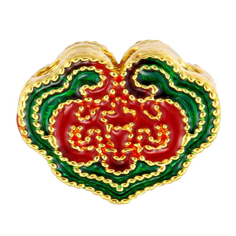 Colgante de cobre micro incrustado Gufasha oro goteo de aceite perlas de transferencia DiDi con perlas de acessorios de perlas huecas fábrica de perlas al por mayor