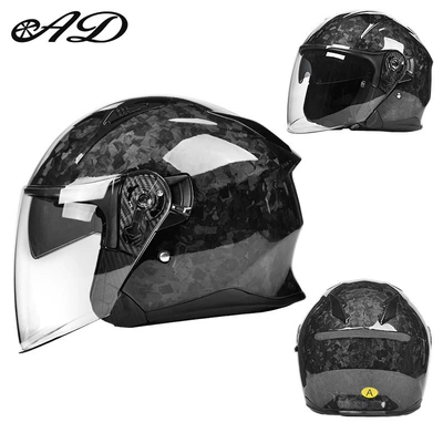 Cycling Winter Safety Helmet, Motorcycle Safety Supplies - carbon-fiber-forged-bright-black-hd-mirror-m-suitable-for-head-circumference-56-57