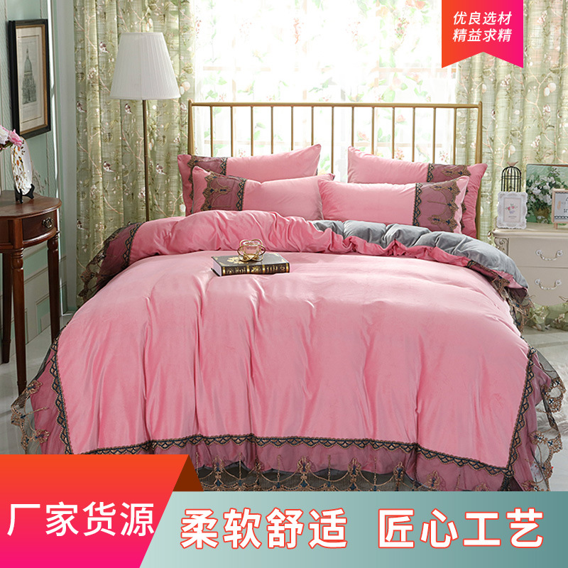 批发家用舒适三件套保暖柔软亲肤宝宝绒四件套冬季新款厚床上用品|ms