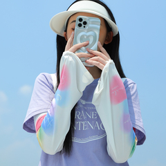 韓國泫雅風戶外防曬冰絲冰袖女2024夏季新款時尚洋氣護臂掛指袖套