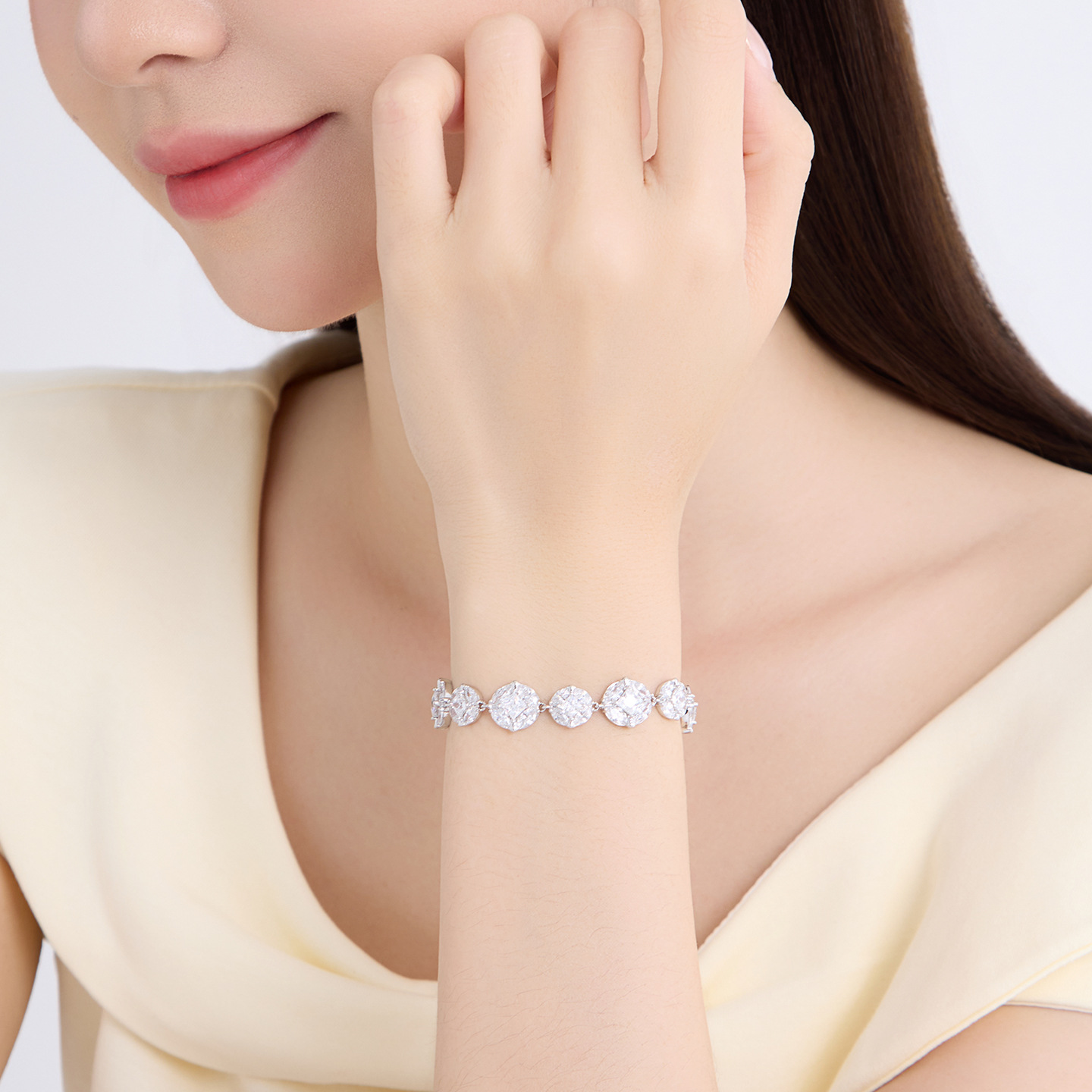 Pulsera Circular Geométrica de Aleación de Cobre, Galvanizada, para Mujer