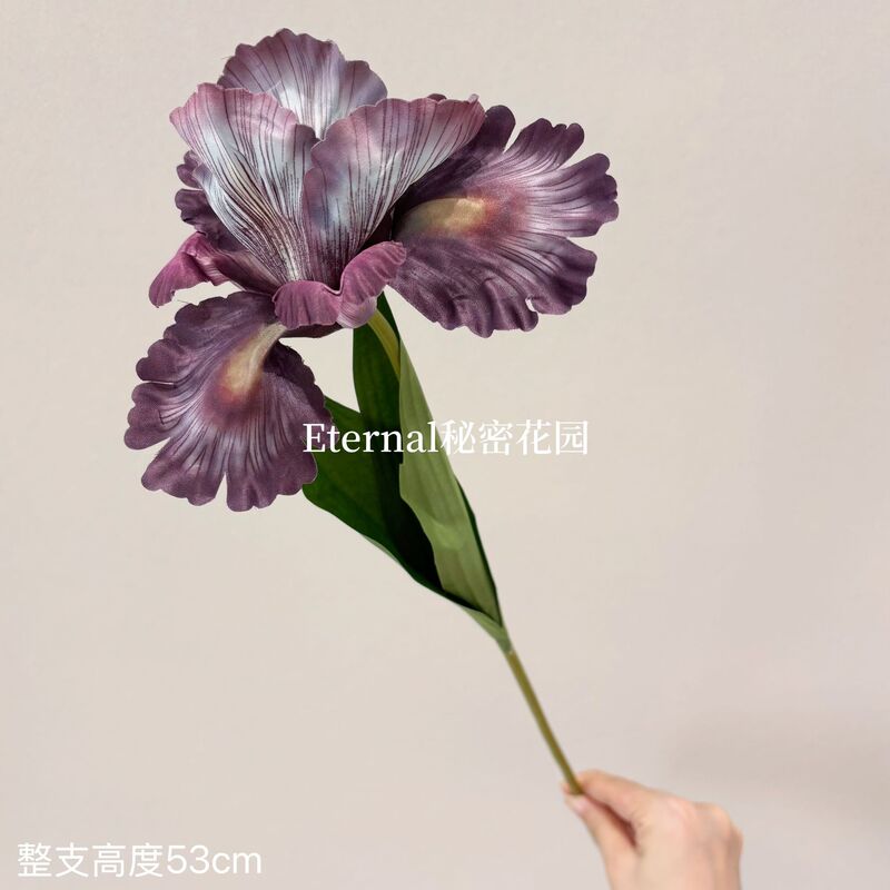 新款爱丽丝鸢尾花仿真花油画梵高色客厅摆设装饰假花插花婚礼配件|undefined
