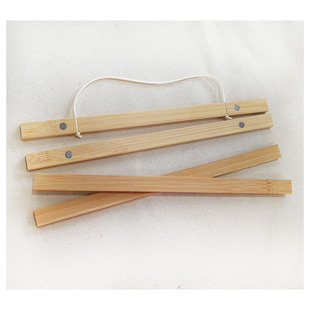 Korean Bamboo Magnetic Hanging Scroll Decorative Canvas Solid Wood Hanging Rod Restaurant Promotional Poster Display Stand Photo Frame Strip
