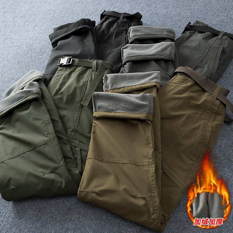 Windproof Pants Men's Motorcycle Riding Autumn and Winter Warm Waterproof fleece-lined Thickened Ski Mountaineering Charge Workwear Casual Pants Windproof Pants Men's Motorcycle Riding Autumn and Winter Warm Waterproof fleece-lined Thickened Ski Mountaineering Charge Workwear Casual Pants