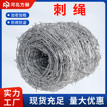 刺绳刺丝围网镀锌刺丝围墙围栏防盗刺网钢丝刺绳带刺铁丝双股刺绳