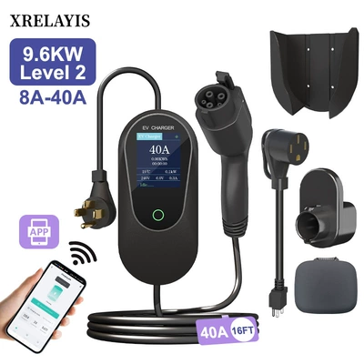 American Standard Charging Station Type1, Exclusively for Cross-Border Use, 9.6Kw High-Power Portable Charger for Home Use, Fast Charging