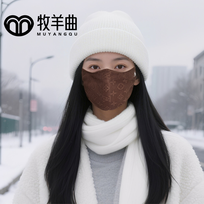 冬季高颜值蕾丝保暖口罩秋冬电动骑行保暖防寒口罩加厚可水洗|undefined